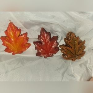 3 pc set of fall leaf candles